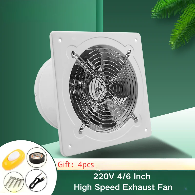 4/6 Inch 220V Exhaust Fan High Speed Household Kitchen Bathroom Ceiling Ventilator Silent Corrosion Proof Air Extractor