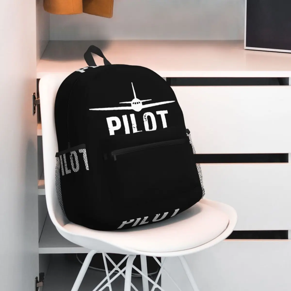 Boeing 777X Captain Stripes Aviation Aviator Flight Pilot Backpack Student BookBag Kids School Bag Computer Shoulder Bags