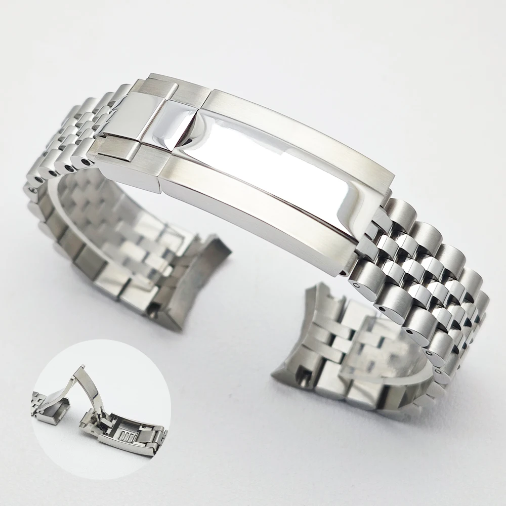 20mm Hochwertiges GMT-Uhrenarmband aus Stahl, Herren-Uhrenzubehör, Ersatzarmband, passend für GMT-Gehäuse, Faltschließe, Uhrenteil – Detail 9