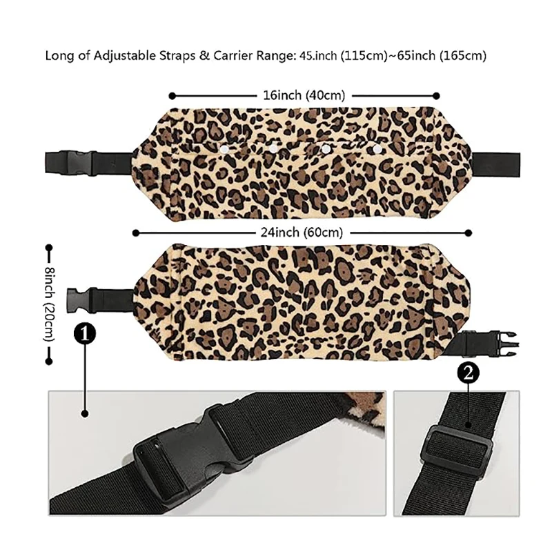 Bearded Dragon Leopard Pattern Carrier Adjustable Coral Fleece Reptile Out Bag Lizard Coat Reptile Small Pet Batwing Accessories