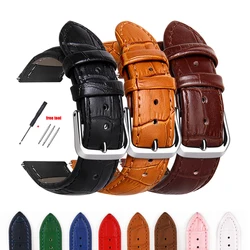 Watch Strap 12mm 14mm 16mm 18mm 19mm 20mm 21mm 22mm 24mm Bamboo Crocodile Pattern Design Men Business Watchband