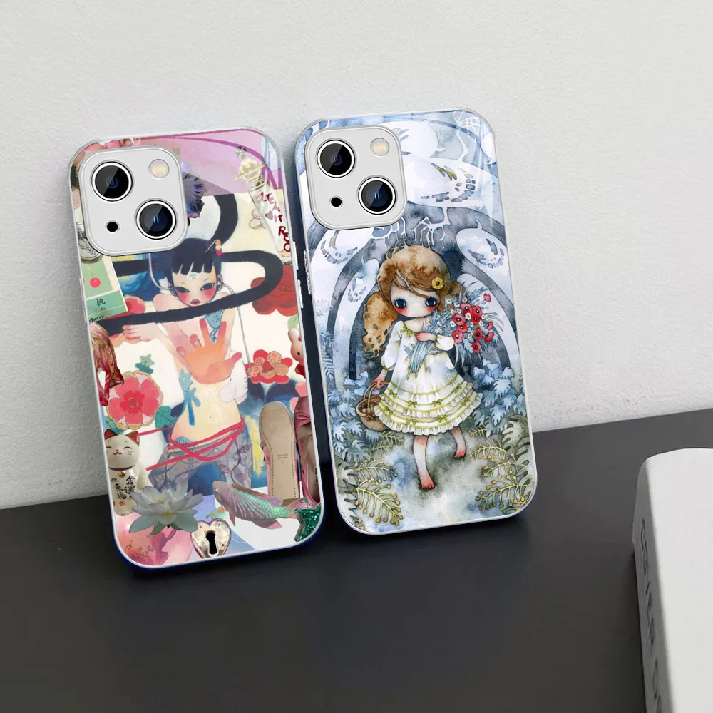 

Чехол для телефона Amine Aya Takano для iPhone 15 13 12 Mini 11 Pro XS Max X XR 14 Plus, чехол из закаленного стекла