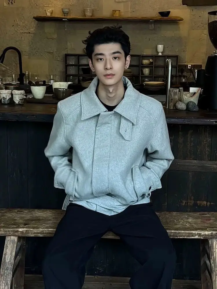 

Wool Blend Jacket Man Black Mens Autumn Leaves Fall Season Colorful Nature Outdoors Comfortable Warm Stylish Fashion Casual Cool