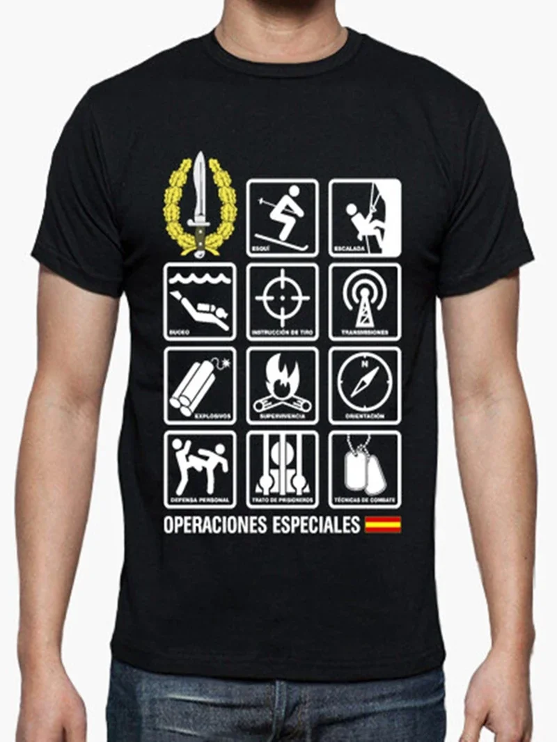 Compania Operaciones Especiales Españolas Activities Men T-Shirt Short Sleeve Casual 100% Cotton O-Neck Summer Tees