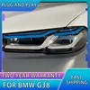 BMW G38 용 자동차 스타일링 헤드라이트, BMW G30 LED 2018 2020 헤드라이트, DRL 신호등, 자동차 부품, 자동차 헤드램프 2