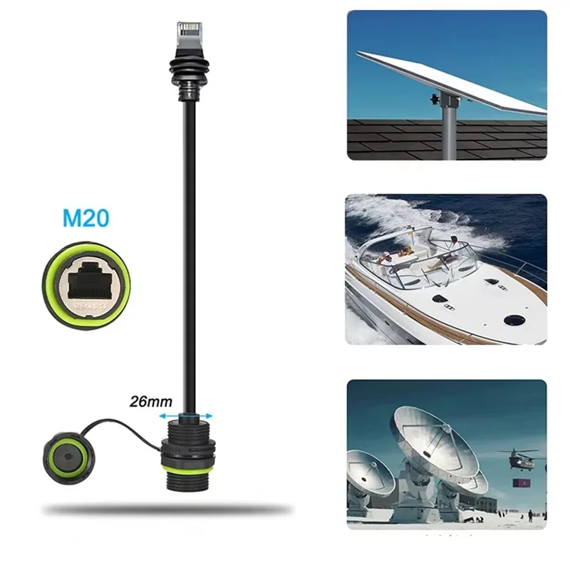 Kabel Jaringan Ringkas Untuk Adaptor Ethernet Starlink Gen3 Untuk Starlink Mini Ke Coupler RJ45 Tahan Air IP68 Untuk Dish Dan Router