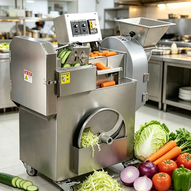 Hotel Canteen Commercial Vegetable Cutting Machinery Multi Function Slice Shred Dice Segment Maker Vegetable Cutter Machine