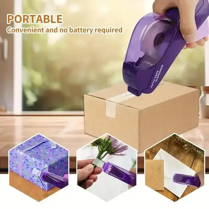 Automatic Tape Dispenser Hand Held Auto Tape Dispenser Suitable One Press Cutter for Gift Wrapping Scrap Booking Book Cover