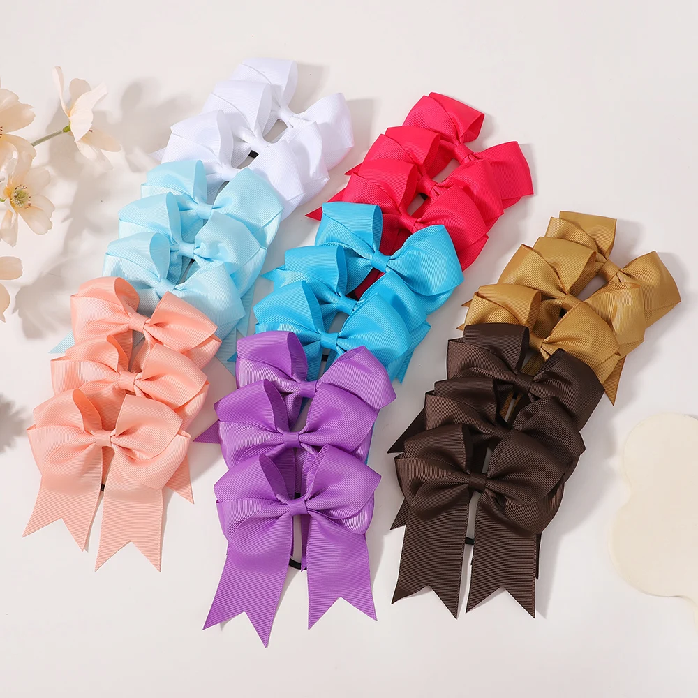 20 stücke Weiche Baumwolle Zufällige Farbe Großen Bogen Haarnadel für Baby Mädchen Süße Haarspange Urlaub Tanzen Haarspangen Kawaii Zubehör