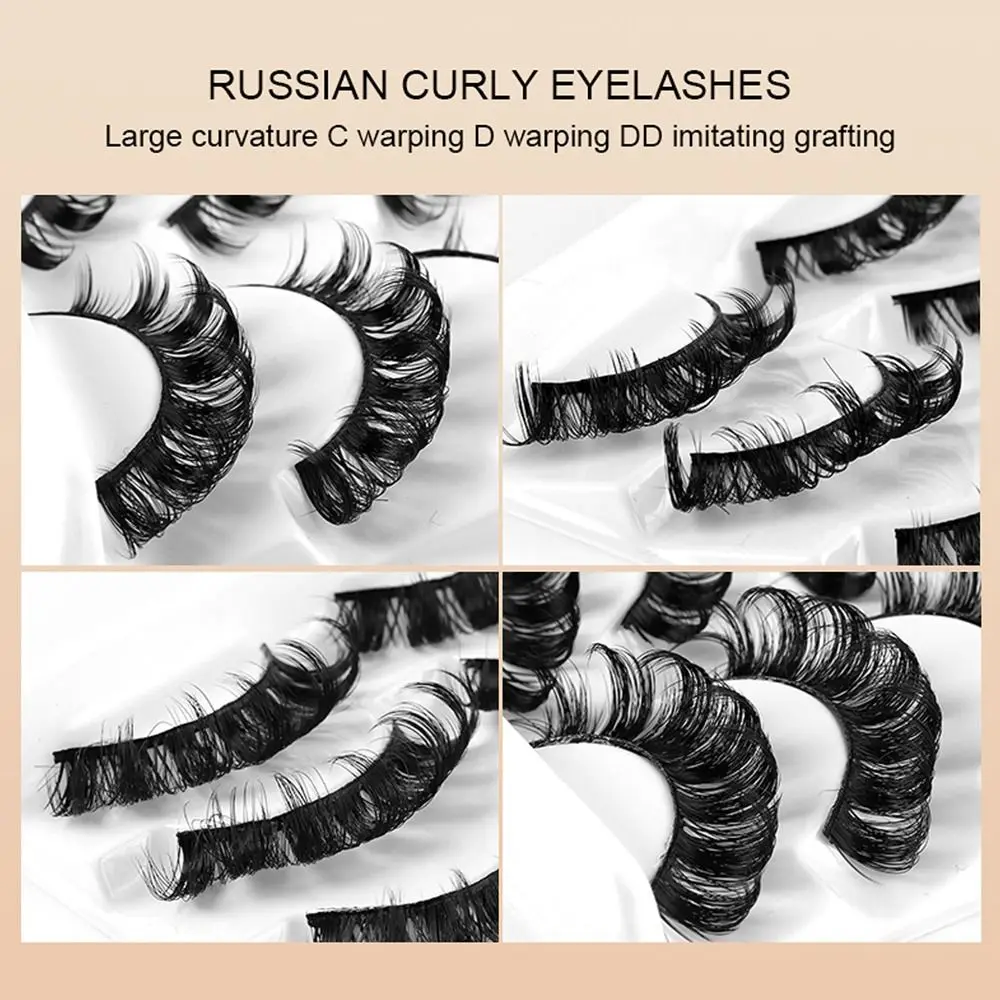 4 Pairs Reusable Looks Like Eyelash Extension Faux Mink Lashes False Eyelashes Fake Eyelashes Russian Strip Lashes D Curl