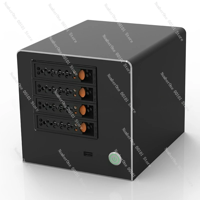 

Black Square NAS Storage Chassis Server 4-Bay Aluminum Alloy Panel Computer Chassis