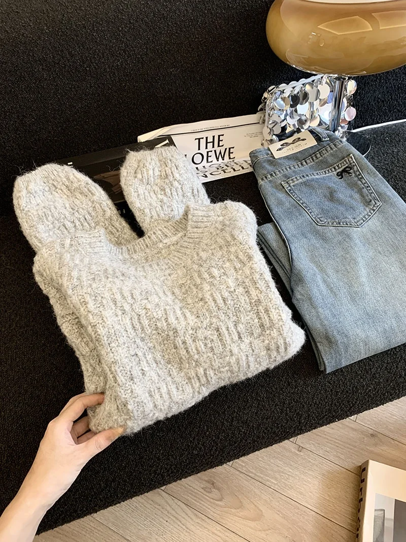 Thiened Oversized Long Sve Women's Knitwear Autumn Winter Outerwear Soft Cozy Casual Design Sensation Commute Sle