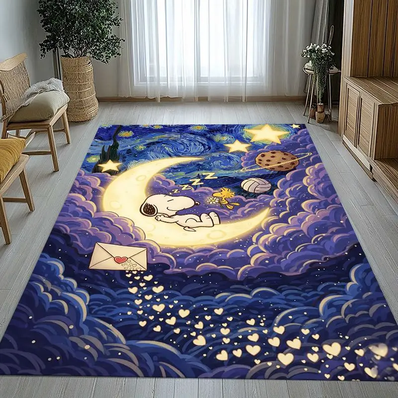 Funny S-Snoopys Dog Cartoon Area Rug,Soft Non-Slip Carpet Mat for Living Room Bedroom Playroom,Sofa Floor Rug,Home Decor Gift