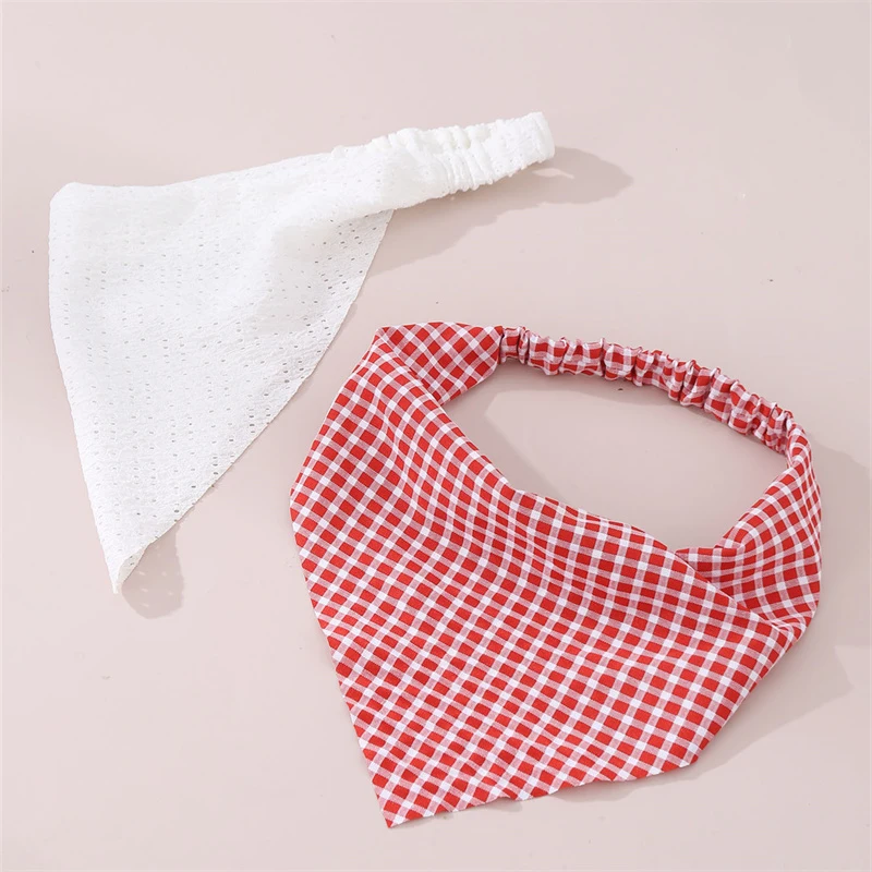 Juego de 2 diademas triangulares con bordado bohemio de margaritas, banda elástica suave para el cabello, para protección solar y uso diario.