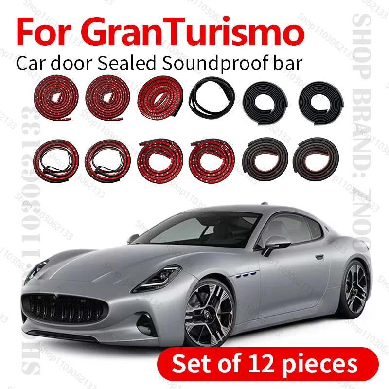 

Для Maserati GranTurismo уплотнительная лента для двери автомобиля, резиновая двухслойная уплотнительная защита, звукоизоляционная пылезащитная уплотнительная лента, набор из 12 шт.