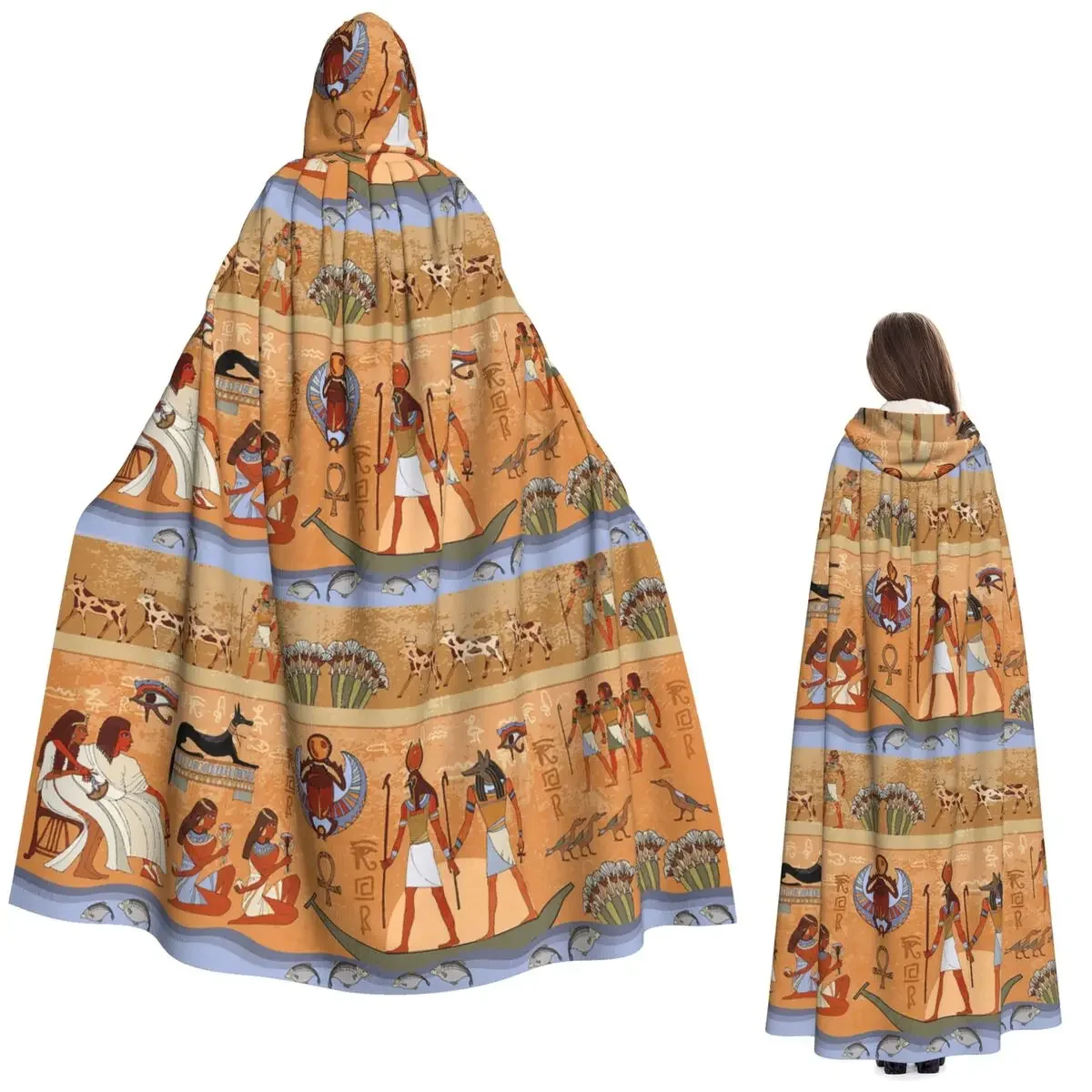 

Ancient Egyptian Long Hooded Cloak Witch Medieval Costume Cosplay Cape