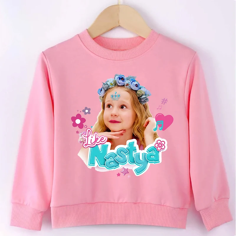 Kawaii Like Nastya Sweatshirt Kids Clothes Girls Clothing Fashion Casual Tracksuit Autumn Crew Neck Sweatshirt Children Tops