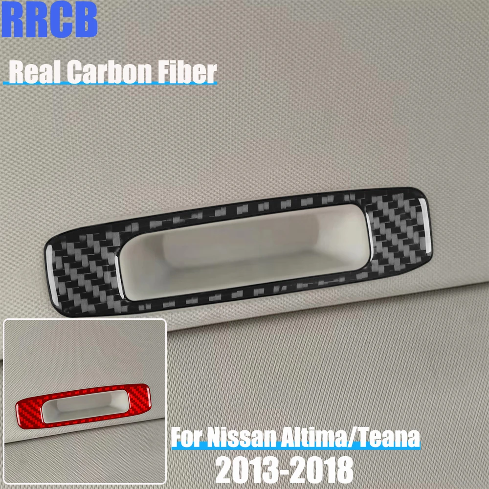 Real Carbon Fiber Car Accessories Sunroof Handle Soft Cover Sticker For Nissan Altima/Teana L33 2013 2014 2015 2016 2017 2018