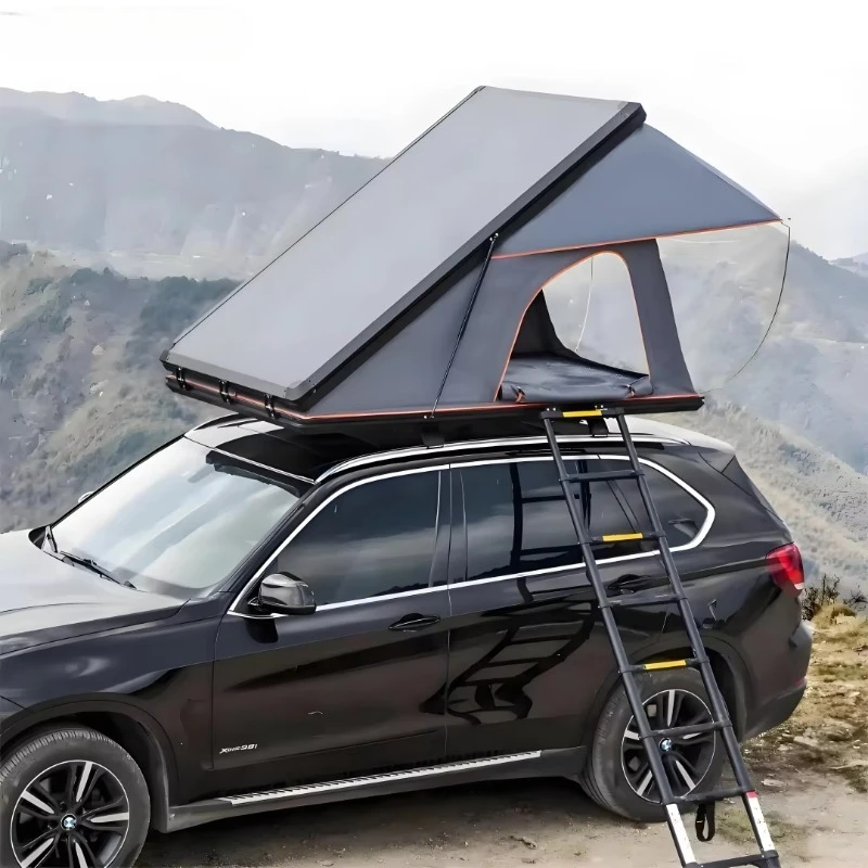 Solar rooftop tent with skylight and anti-condensation layer