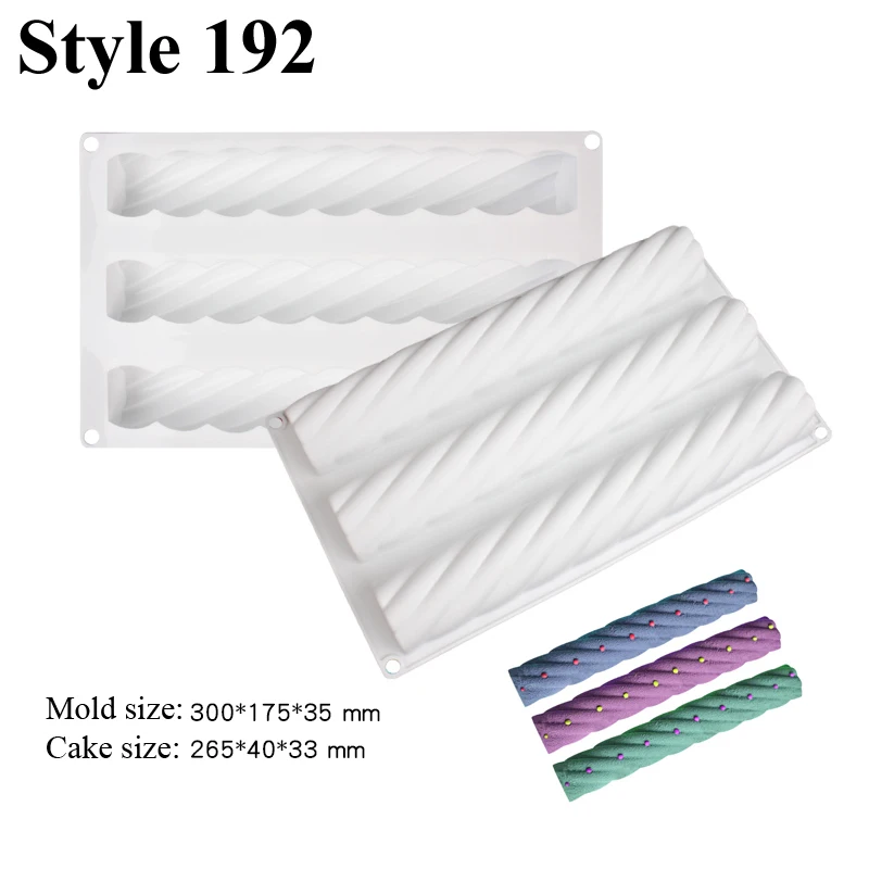Meibum Multi-cavity Long Strip Mousse Moulds Silicone Cake Molds Dessert Baking Tools Party Pastry Bakeware Kitchen Supplies