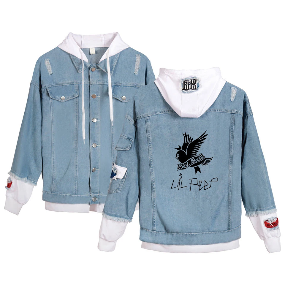 Lil Peep jeans hoodies Young People Autumn New Fashion Lil Peep Denim Jean wear men/women Popular Stitching Jacket casual tops