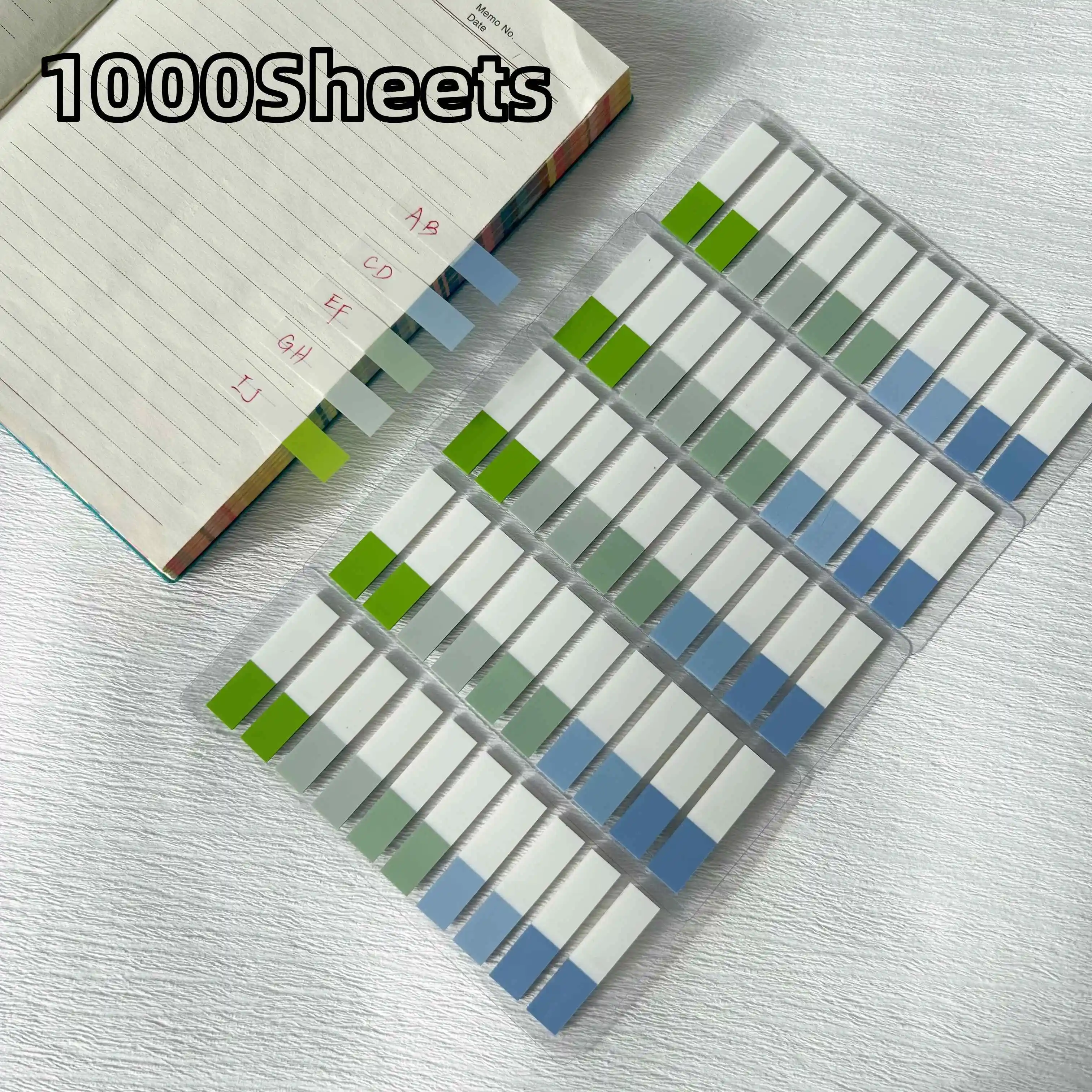 1000 Sheets Color Self Adhesive Memo Pad Sticky Notes Bookmark Marker Memo Sticker Paper Office School Supplies