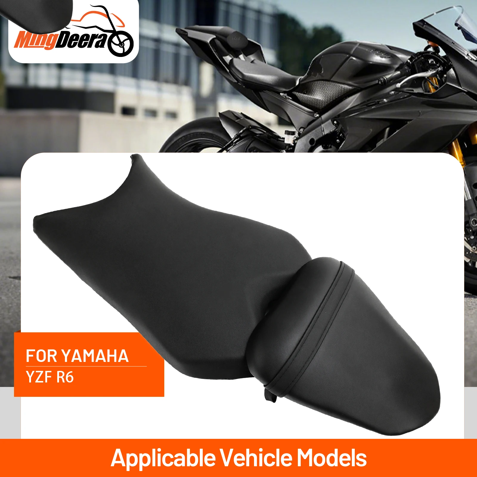 

Fit For YAMAHA YZF R6 2008-2016 Motorcycle Black Rear Passenger Seat Pillion Cushion Front Rider Driver Seat