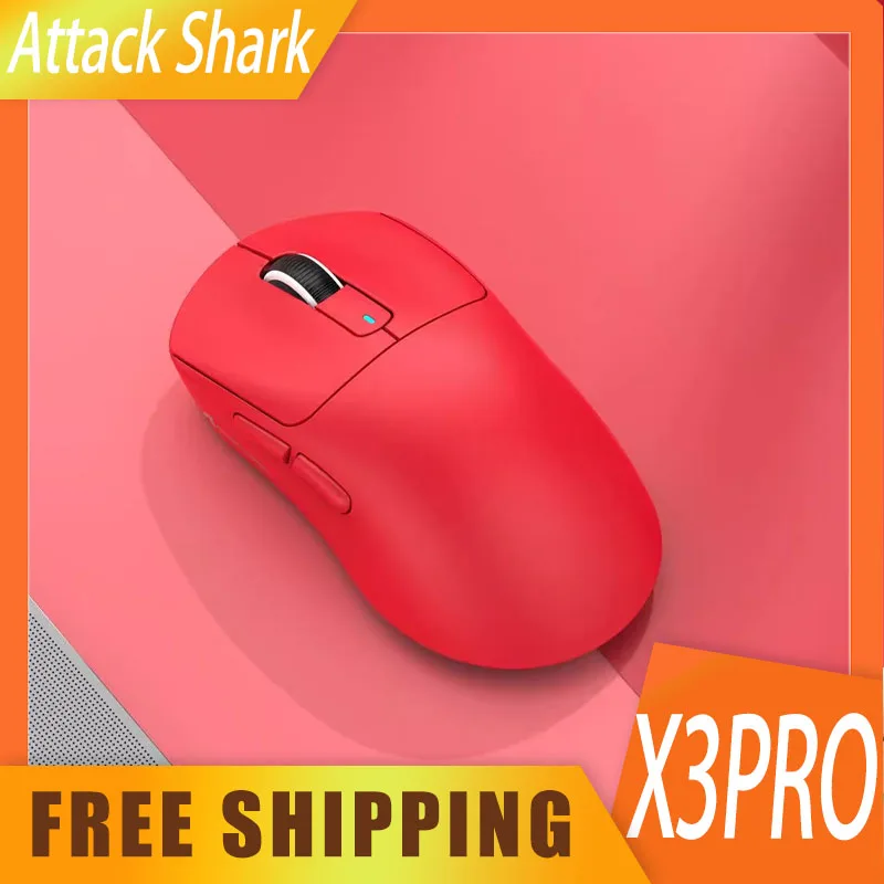 

Attack Shark X3 Pro Gamer Mouse Wireless Mouse 3 Mode 2.4g Bluetooth Mice Lightweight Paw3395 Accessories Gaming For Pc Laptop