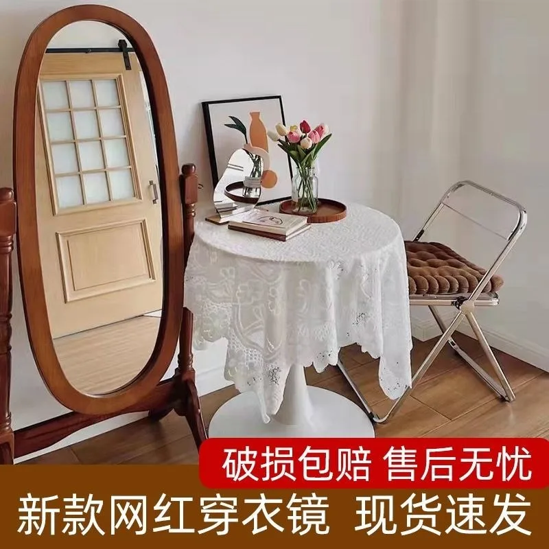 Korean Blogger Ins Style Floor Mirror Bedroom Retro French Medieval Style Dressing Mirror Source Factory One Piece Wholesale