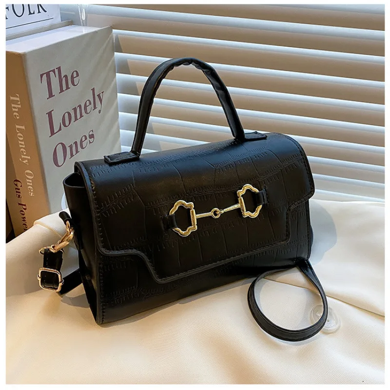 

2025 New Stone Texture PU Handbag - Crossbody/Shoulder Multi-Way Purse, Vintage Small Square Bag, Women's Fashion Accessory