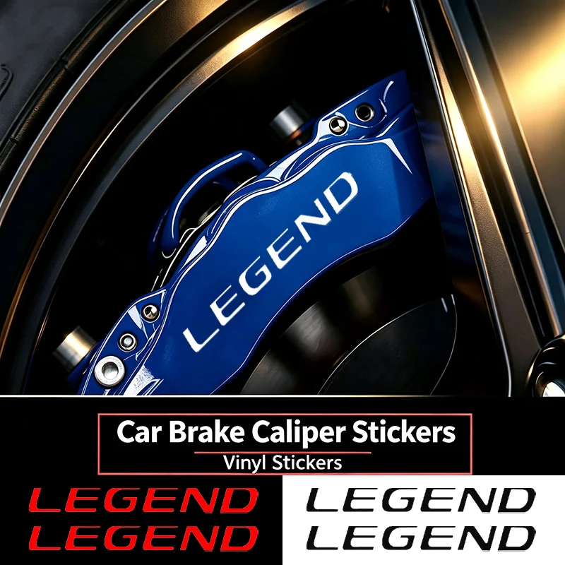 6pcs For Honda LEGEND Emblem Heat Resistant Car Brake Caliper Sticker Waterproof Wheel Vinyl Decals Modification Accessories