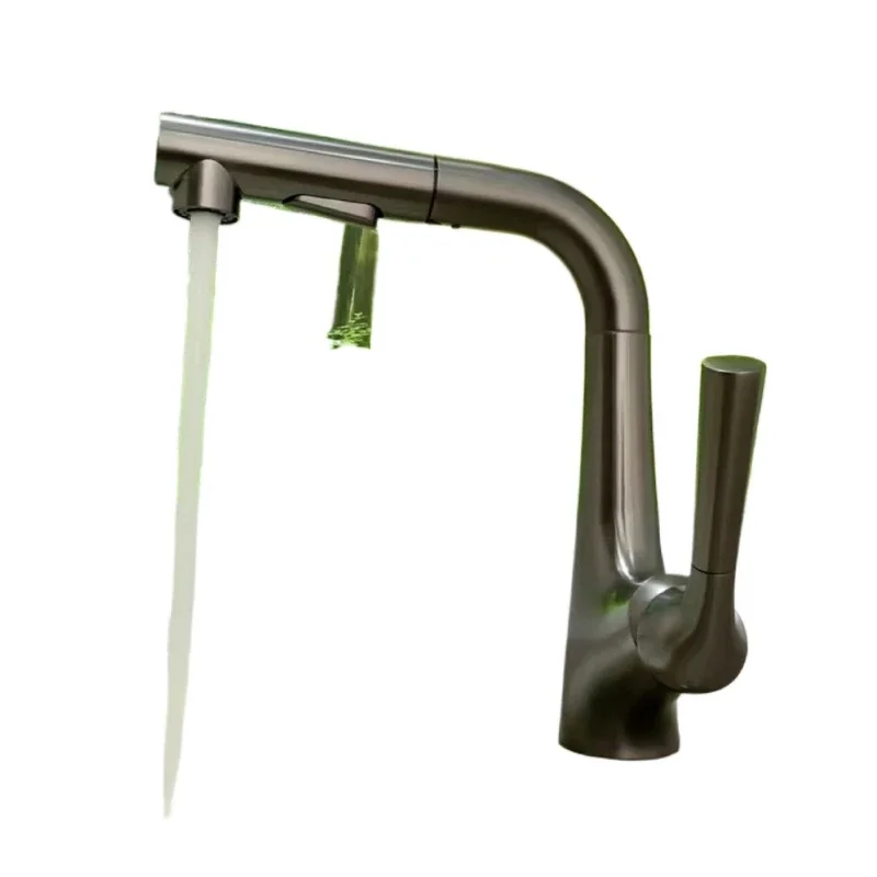 

Pull-out faucet lift toilet basin copper bathroom counter wash basin cold