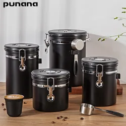 Punana Large Capacity Coffee Storage Container Stainless Steel Coffee Bean Can Sealing Coffee Filling Food Storage Container