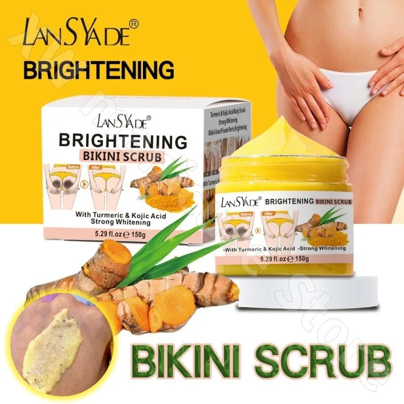 Bikini Turmeric Scrub 150g Body Bath Salt Cleansing Exfoliation Brightening Skin Tone Bath Salt Moisturizes Fine Skin