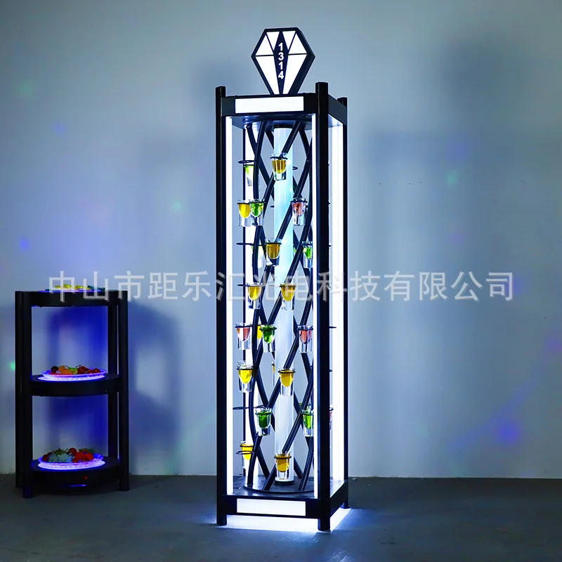 

Luminous Cocktail Cup Holder Bar Special Luxury Large Capacity Rotating Bullet Cup Holder KTV Wrought Iron Cup Holder