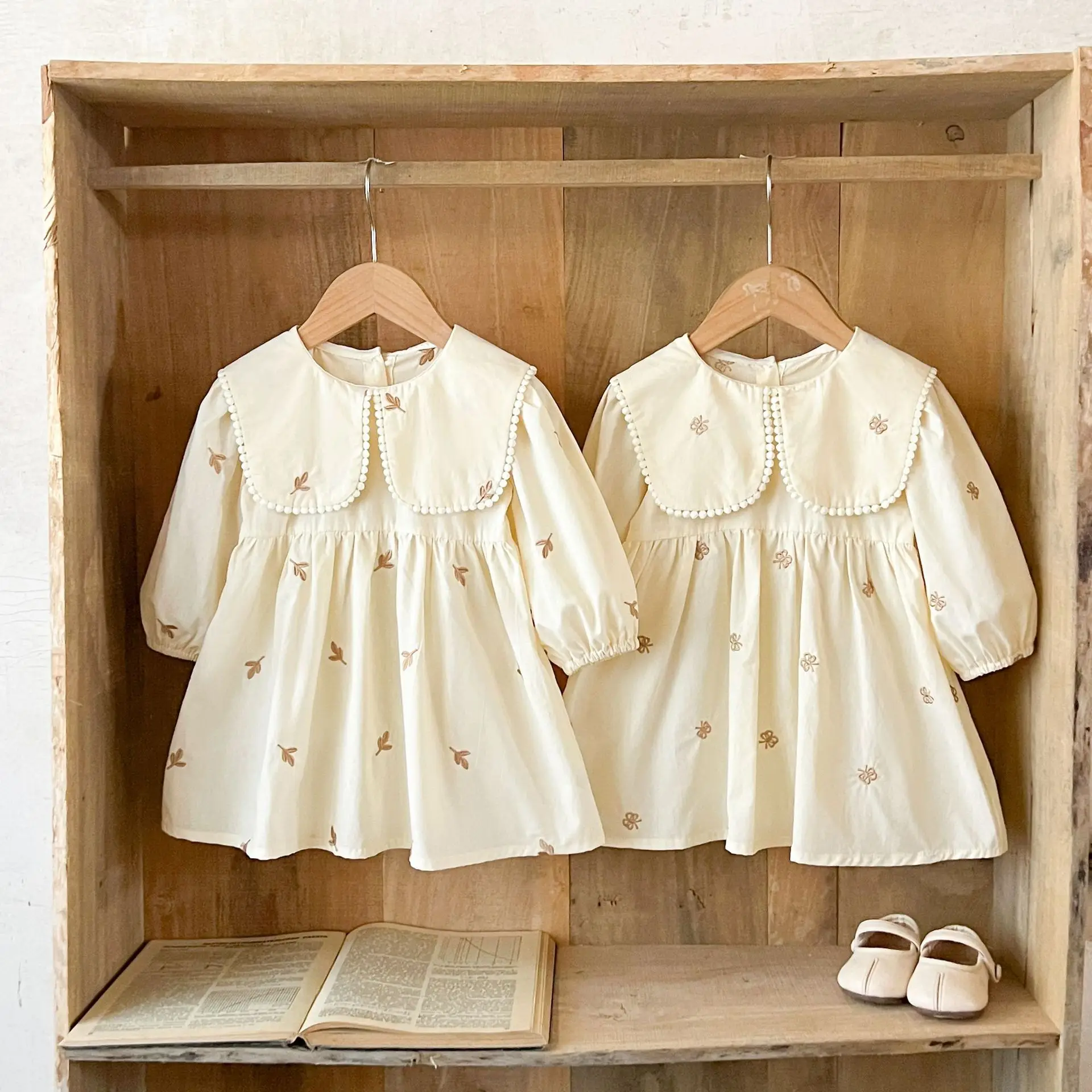 2026 Baby Girls Cotton Embroidery Princess Dresses Spring Autumn Clothing Elegant Kids Children Birthday Clothes Vestidos Ropa