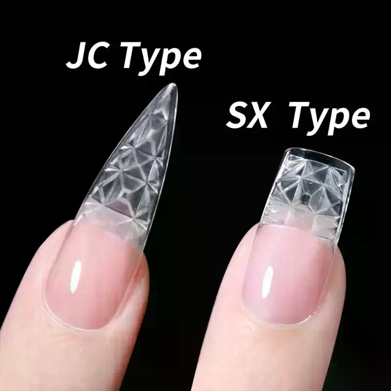 120/240 Uds transparente esmaltado falso prensa en uñas cubierta completa almendra cuadrado francés 3D vidrio cóncavo-convexo puntas de Arte de uñas