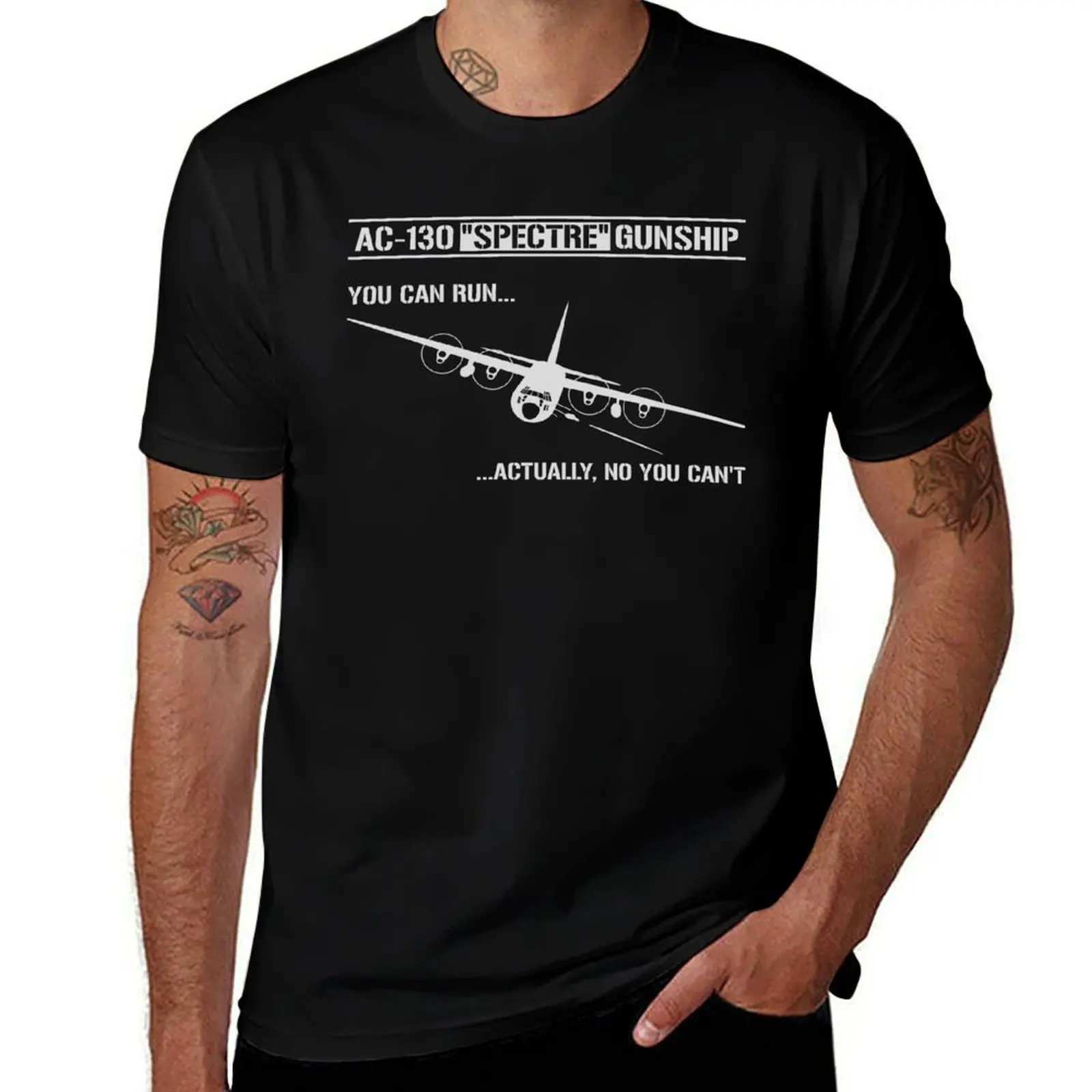 

AC-130 Spectre Gunship T-Shirt man graphic t shirt black cotton t-shirt plain for man package T-Shirt