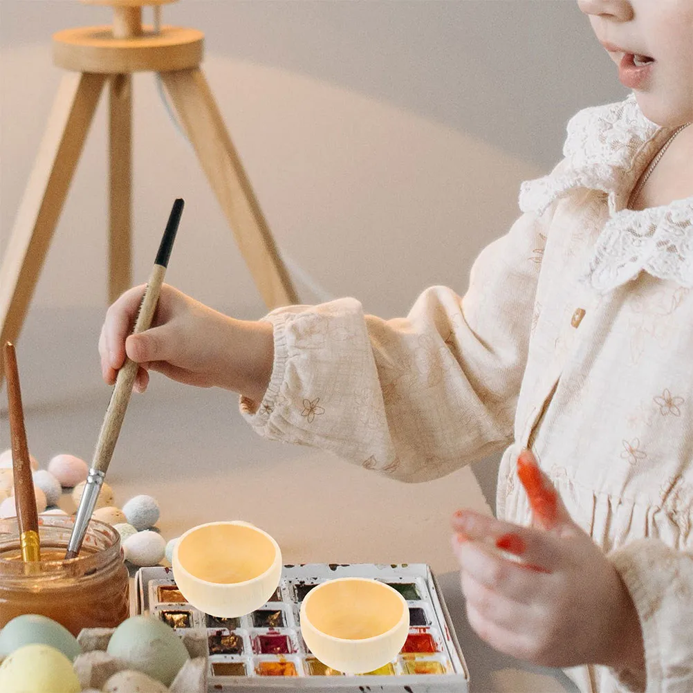 8Pcs Natural Unpainted Wooden Bowls for Kids DIY Crafting, Home Decor, Fruit Snacks & Handmade Projects