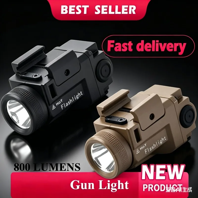 

Durable Metal Scout Light 800LM Bright LED Torch Fit 20mm Mount Rail Outdoor Tactical Shooting Accessories