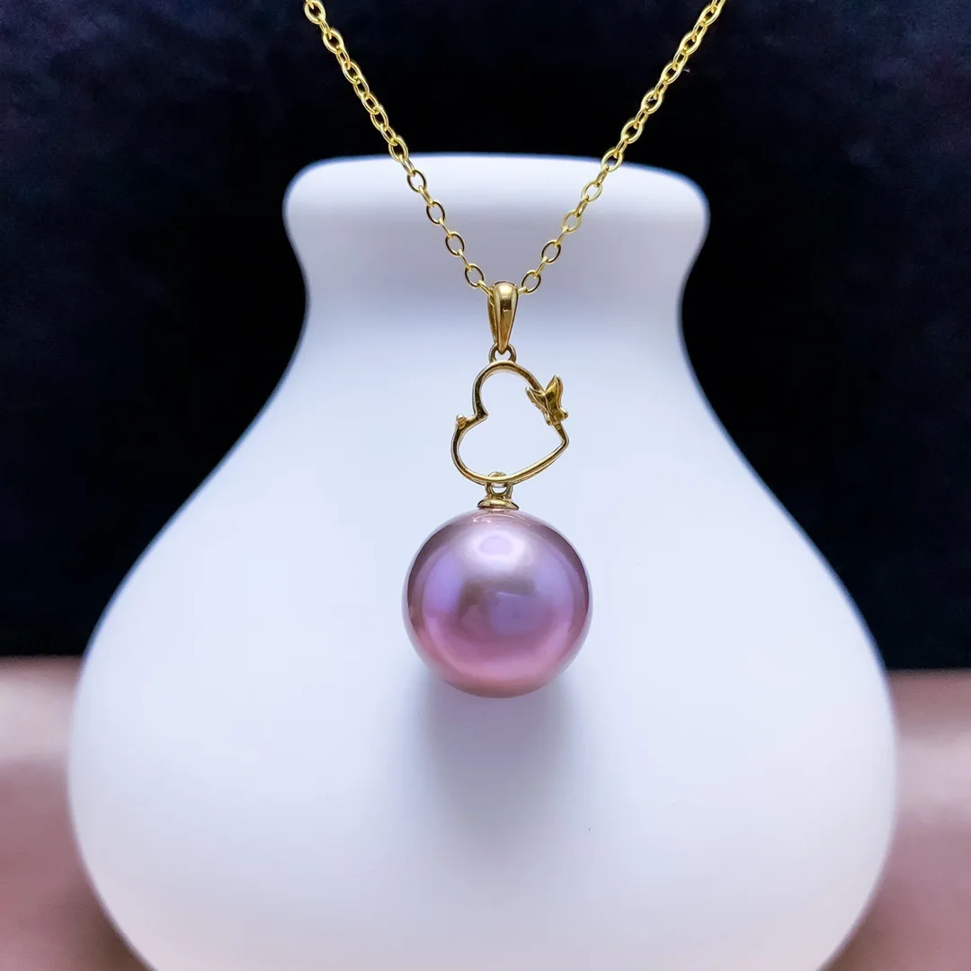 SHILOVEM 18k Gold  Pearl pendant New Birthday Christmas Gift Fashion Wholesale Women  none necklace 11mm   yzz1111020zz