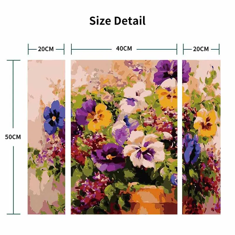 PhotoCustom DIY Painting By Number Flowers Pictures By Numbers Kits Drawing On Canvas Hand Painted Paintings Art Home Decor