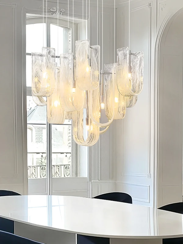 

Роскошная итальянская хмарная стеклянная люстра 2025, новый французский кремовый дизайнерский подвесной светильник для гостиной, столовой