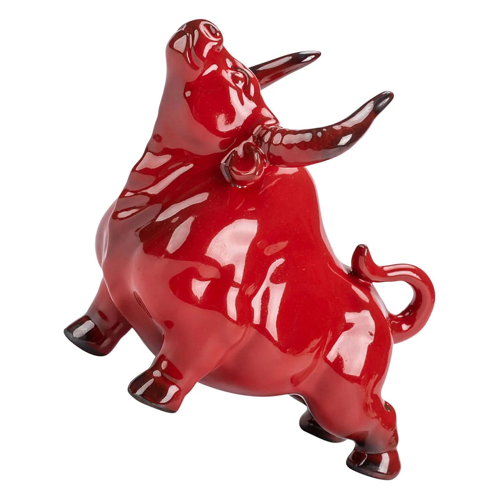 

Red Ceramic Ox Ornament Home Office Tabletop Decor Exquisite Workmanship Gift Idea Ox Ornament Art Crafts
