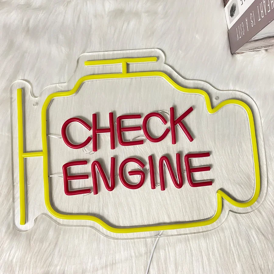 Check Bar Neon Garage Accessories A Large Led Sign for Personalized Enging in Auto Is Clubs and Man Used Barber Decor Repair