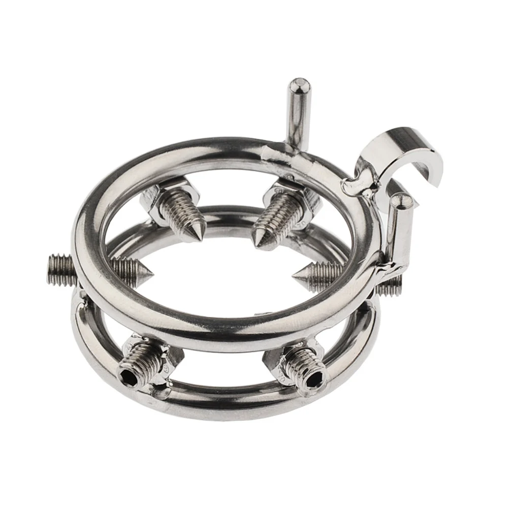 Male Slave Mini Chastity Cage Stainless Steel Chastity Device Penis Cage Cock Ring With Spike Sex Toys For Men Penis Bandage