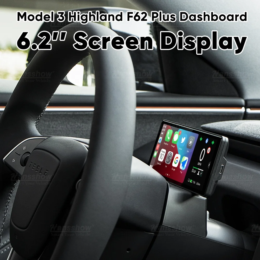 2023+ Tesla Model 3 Highland Carplay & Auto Dashboard Touch Screen F62 Instrument Cluster Driver Display With Front Camera