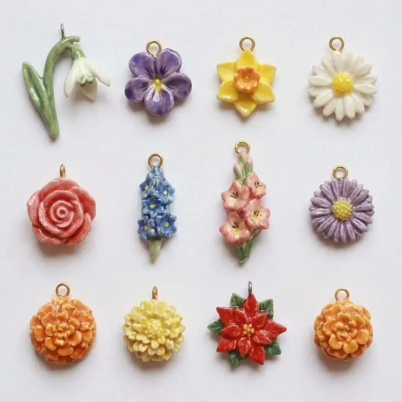 DIY Pflanzen- und Blumen-Anhänger, pastorales, farbenfrohes Design für Ohrringe, Halsketten, Armbänder, Schmuckherstellung, Zubehör – Detail 5