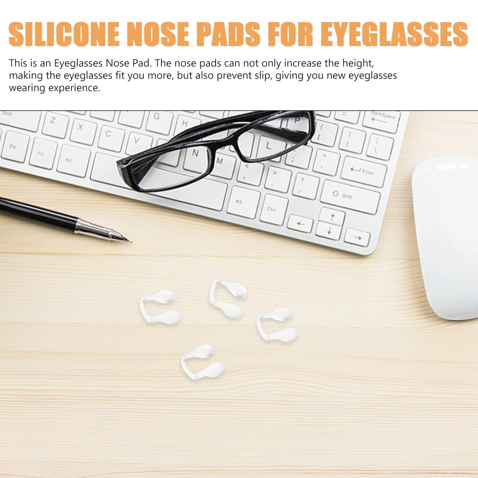 

4Pcs Silicone Nose Pads Glasses Flexible Nose Bridge Replacement Cushion for Eyeglasses Frames Comfort Stable Fit