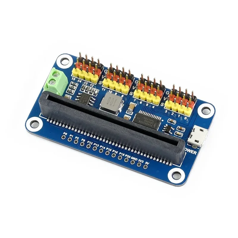 Waveshare Micro:bit Servo Driver Board, I2C Interface, 16-Channel 12-bit Resolution, for Robotic Arm Hexapod Robot DIY